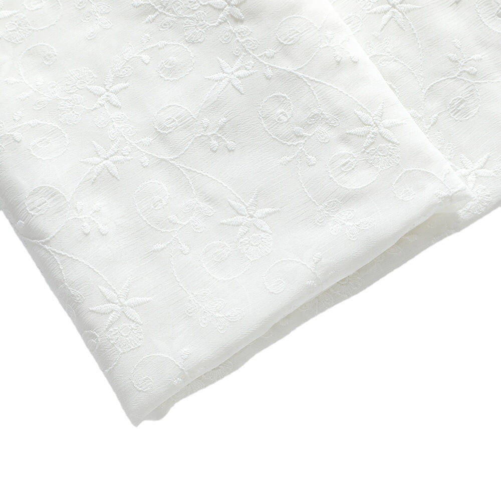 Embroidered Lace Milk Silk Dress Embroidered Fabric for Women's Wear W 6
